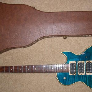 '91 H140CM - Transparent Blue Triple Humbucker