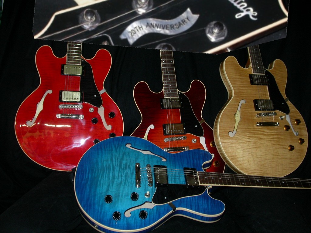 Four 20th Anniversary H535's at Wolfe Guitars