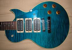 '91 H140CM - Transparent Blue Triple Humbucker