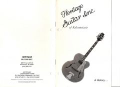 Heritage "A History" booklet, front & back, ca. 1993(?)